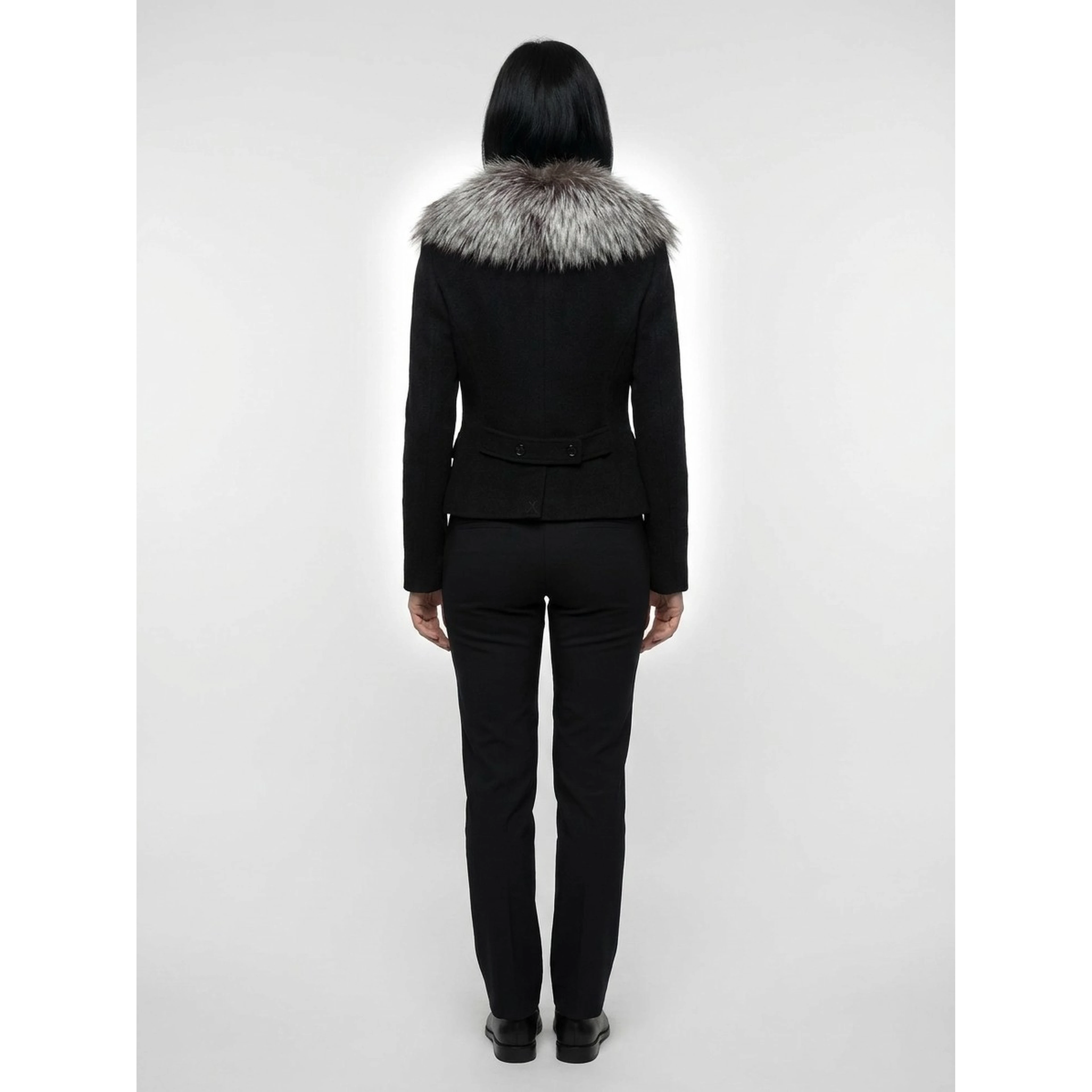 Gray Virgin Wool Full-Length Jacket