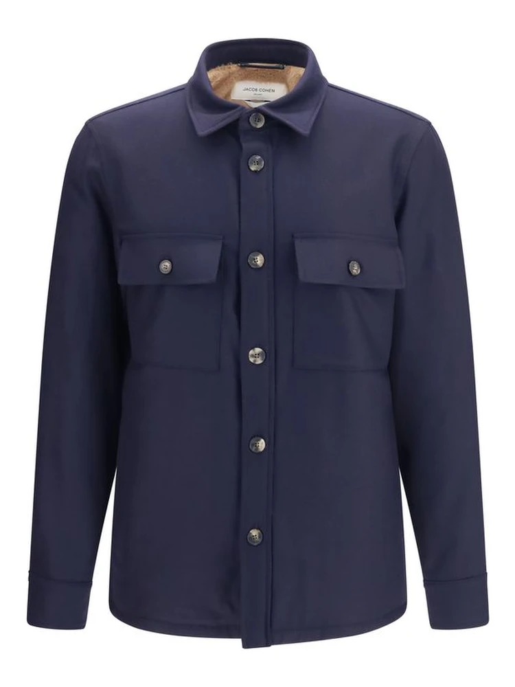 Blue Wool Oves Aries Full-Length Jacket