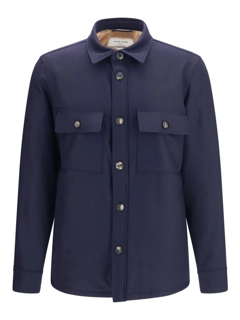 Blue Wool Oves Aries Full-Length Jacket