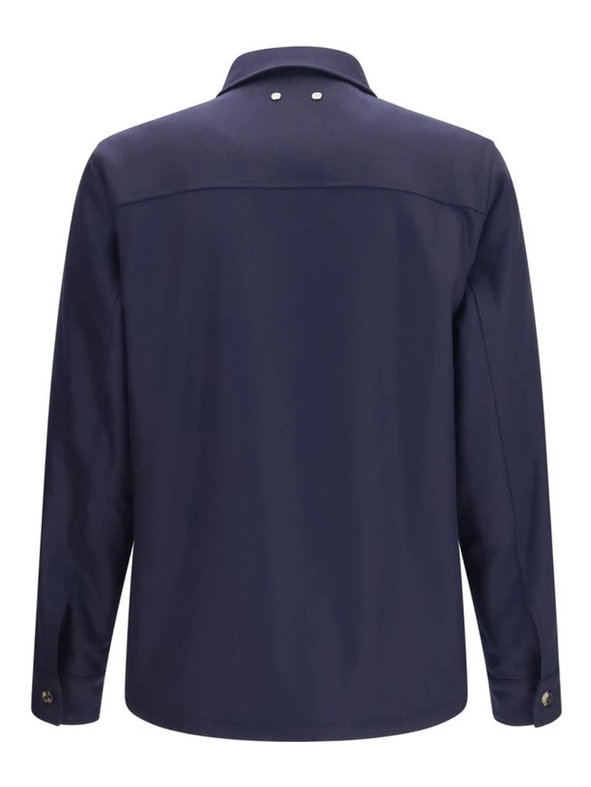 Blue Wool Oves Aries Full-Length Jacket