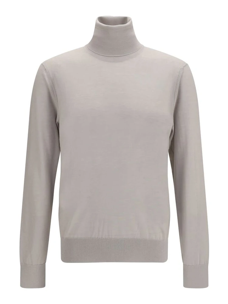 Beige Cashmere Turtleneck