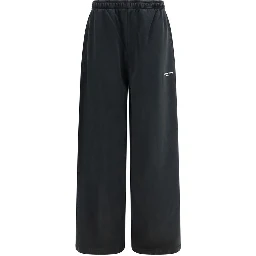 Black Cotton Casual Pants