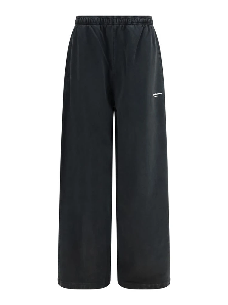 Black Cotton Casual Pants