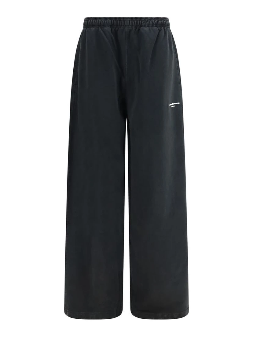 Black Cotton Casual Pants