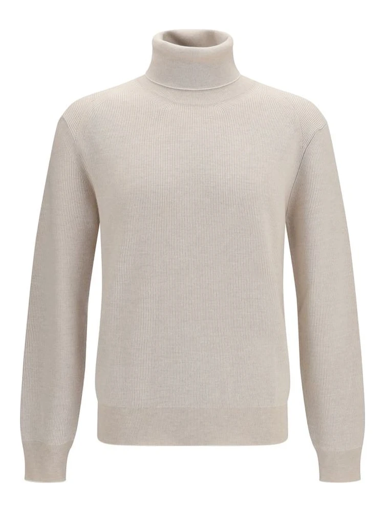 Beige Cashmere Turtleneck