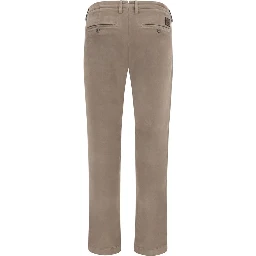 Beige Cotton Chino Pants