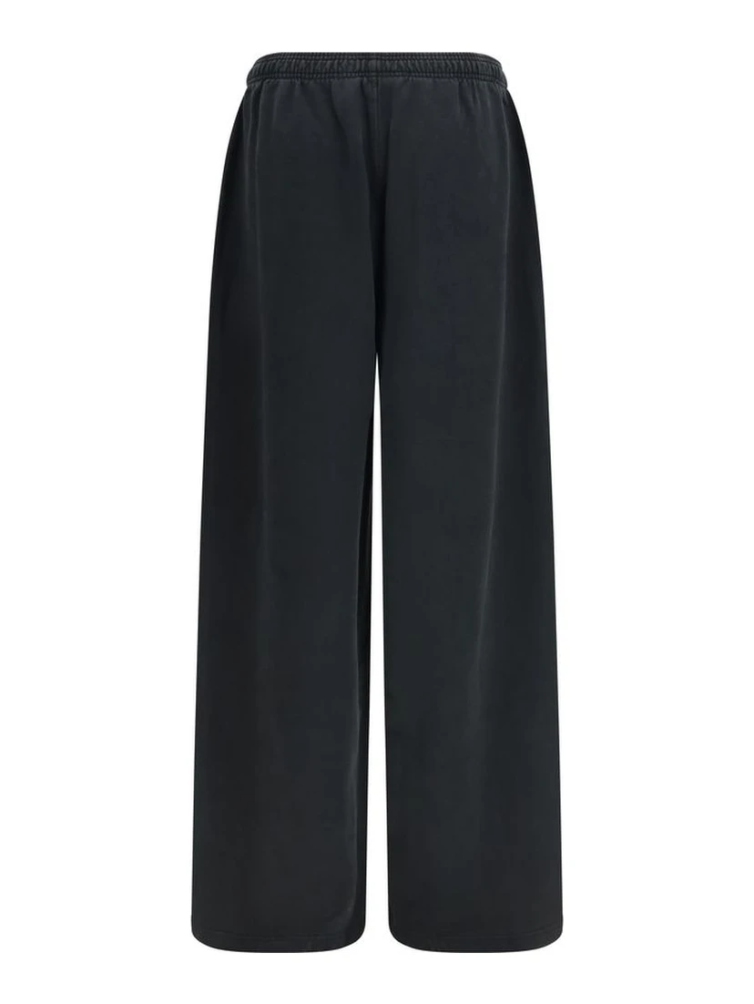 Black Cotton Casual Pants
