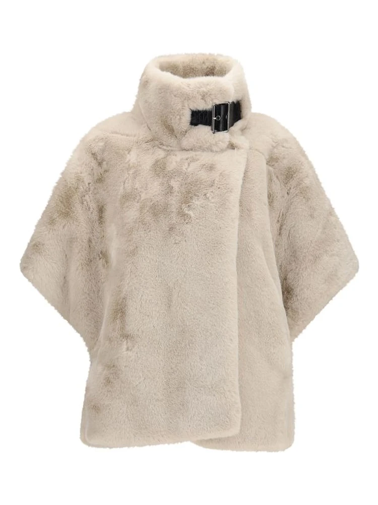 Beige Polyester Full-Length Jacket