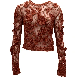 Rust Crochet Floral Top