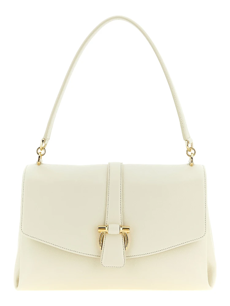 White Calfskin Shoulder Bag