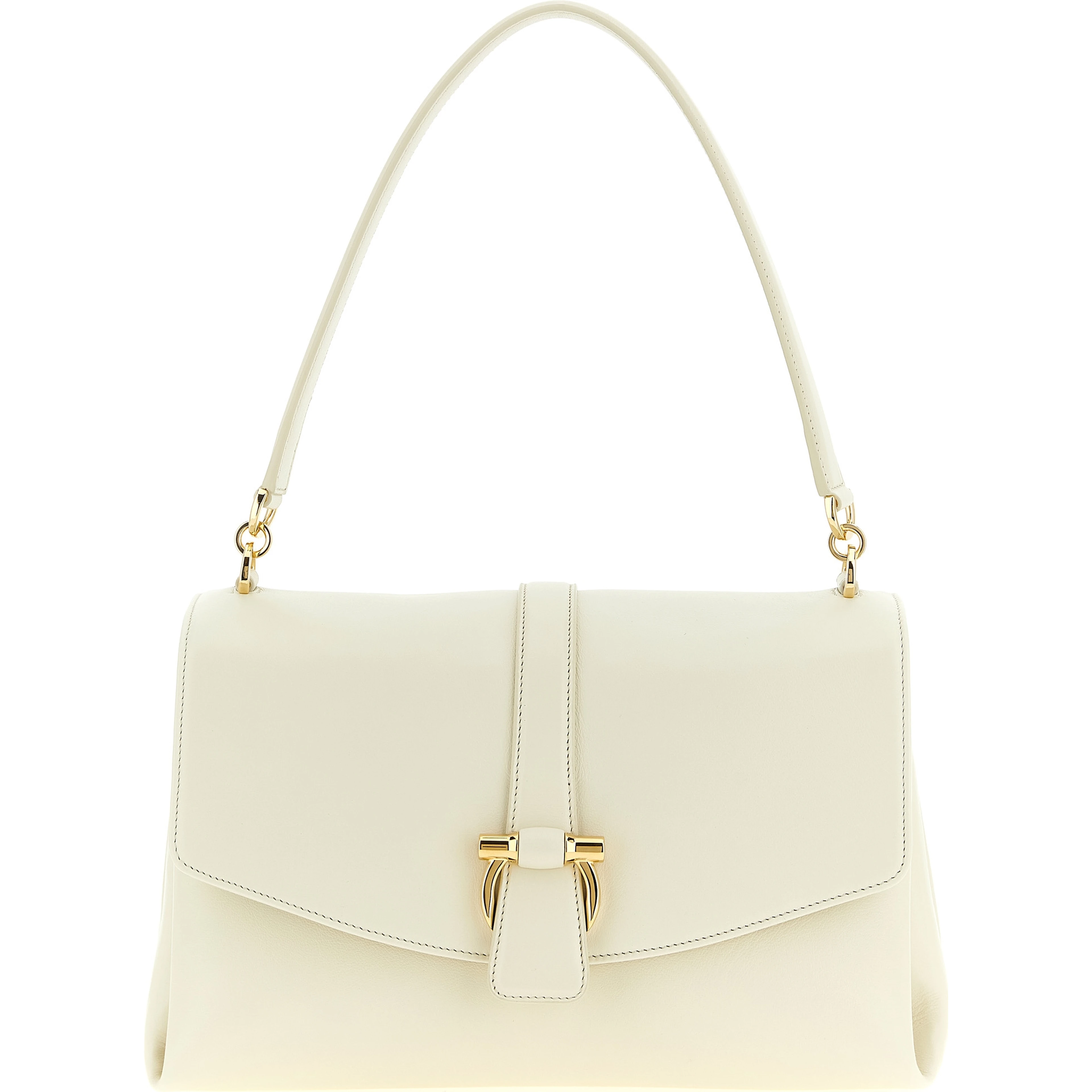 White Calfskin Shoulder Bag