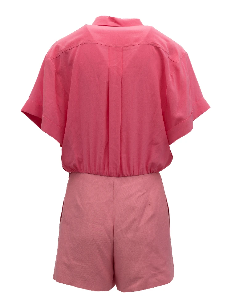 Pink Shirt-Style Romper