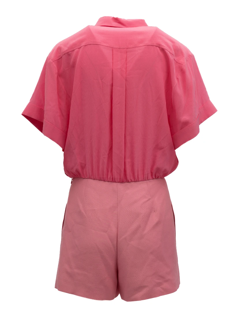 Pink Shirt-Style Romper