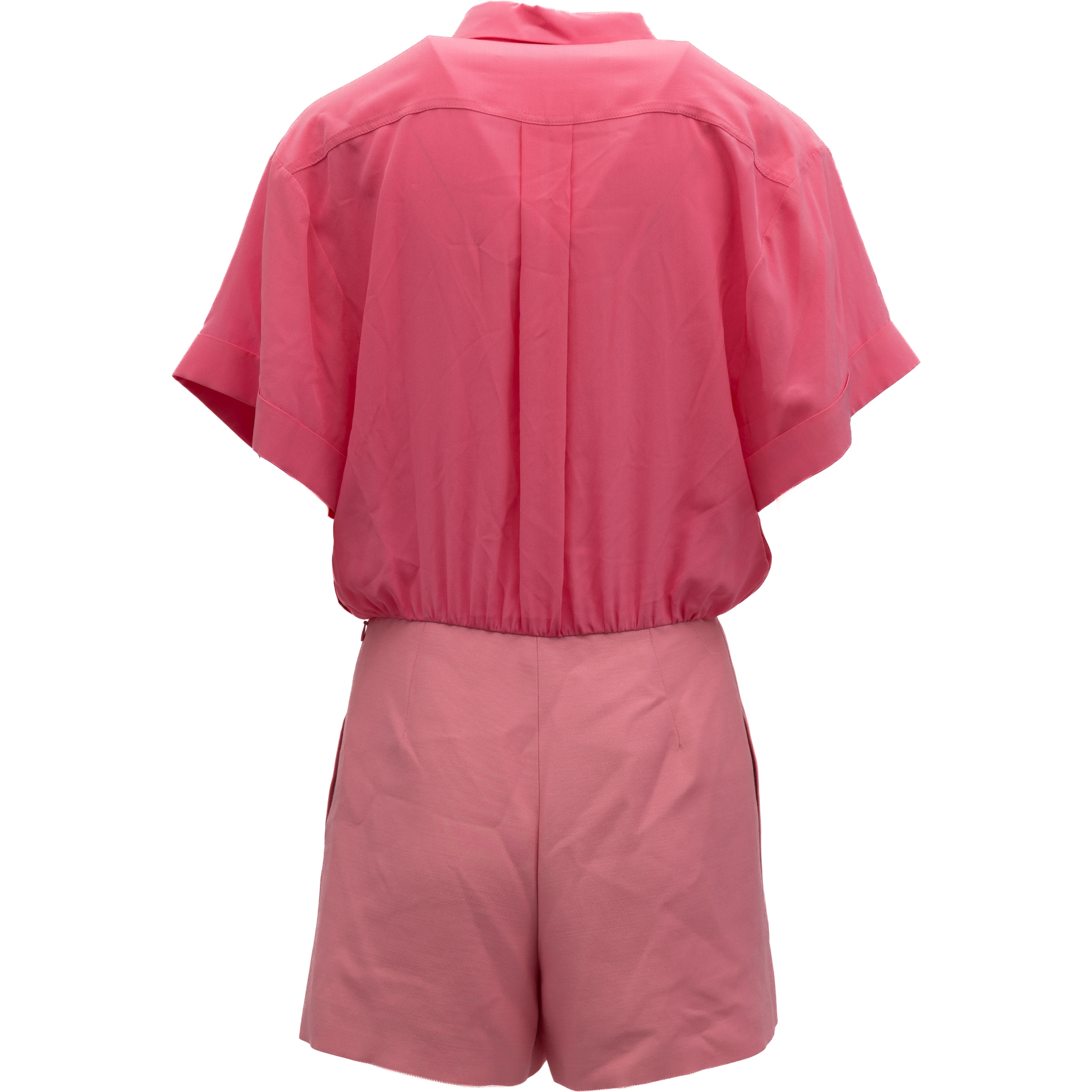 Pink Shirt-Style Romper