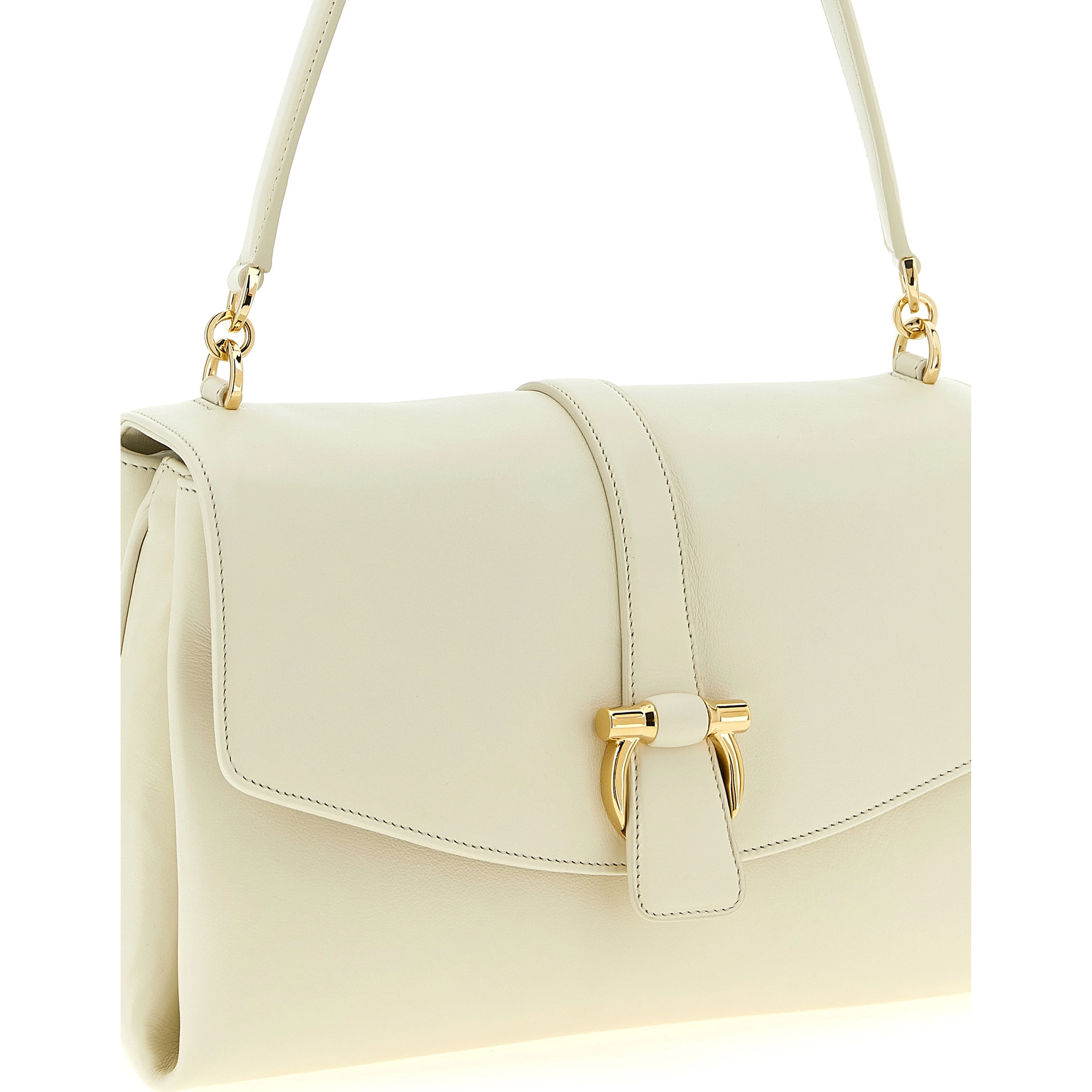 White Calfskin Shoulder Bag