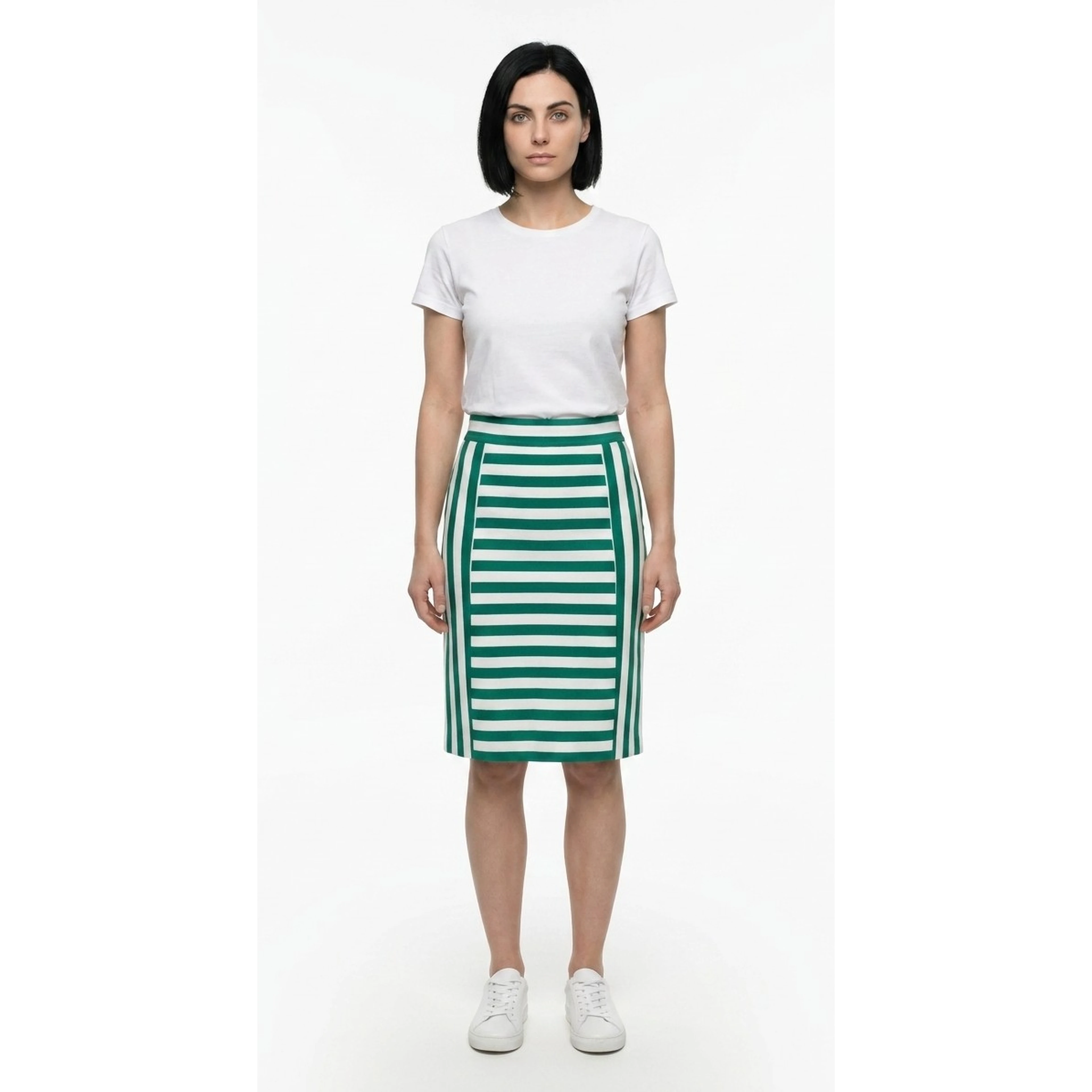 Multicolor Cotton Midi Skirt