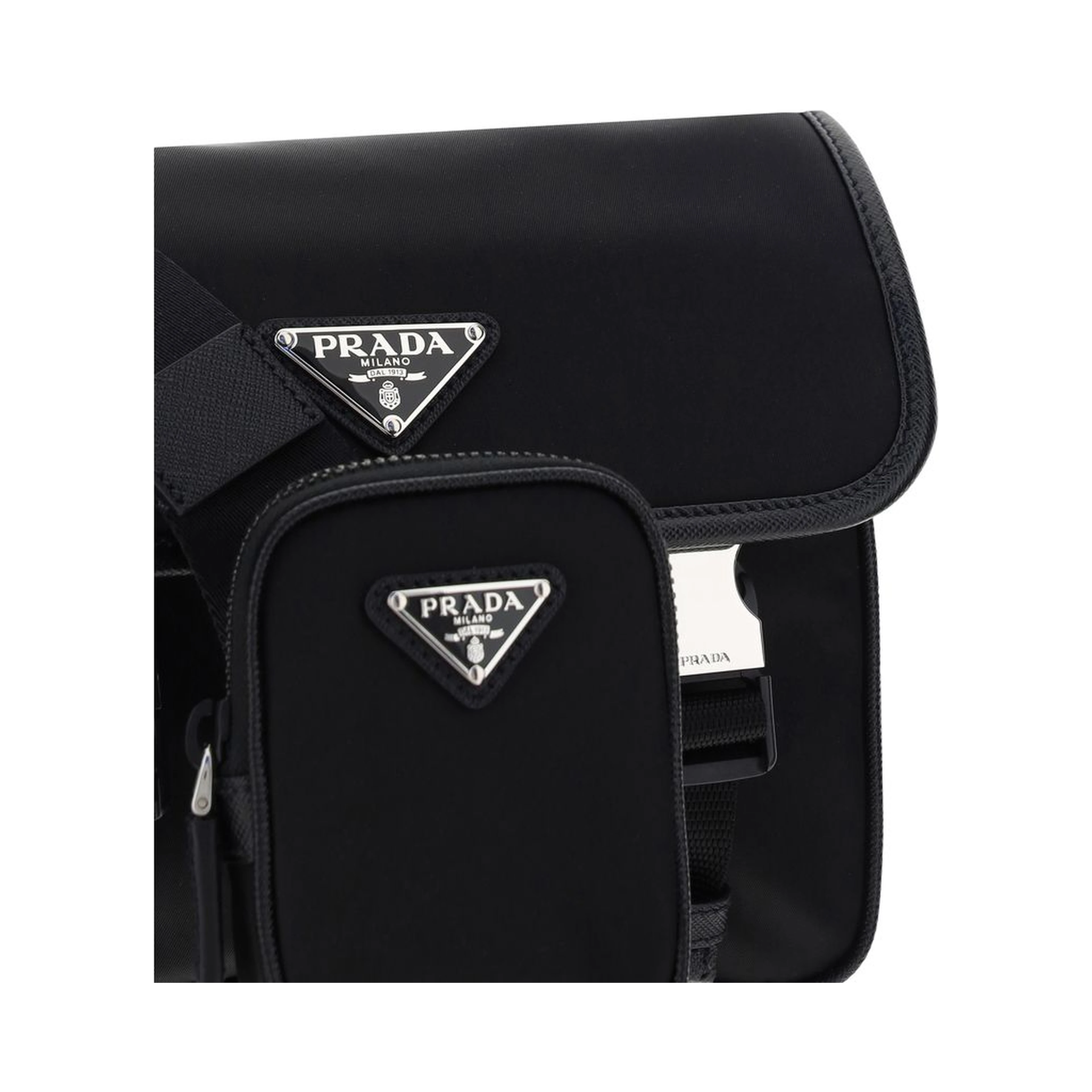 Black Polyamide Shoulder Bag