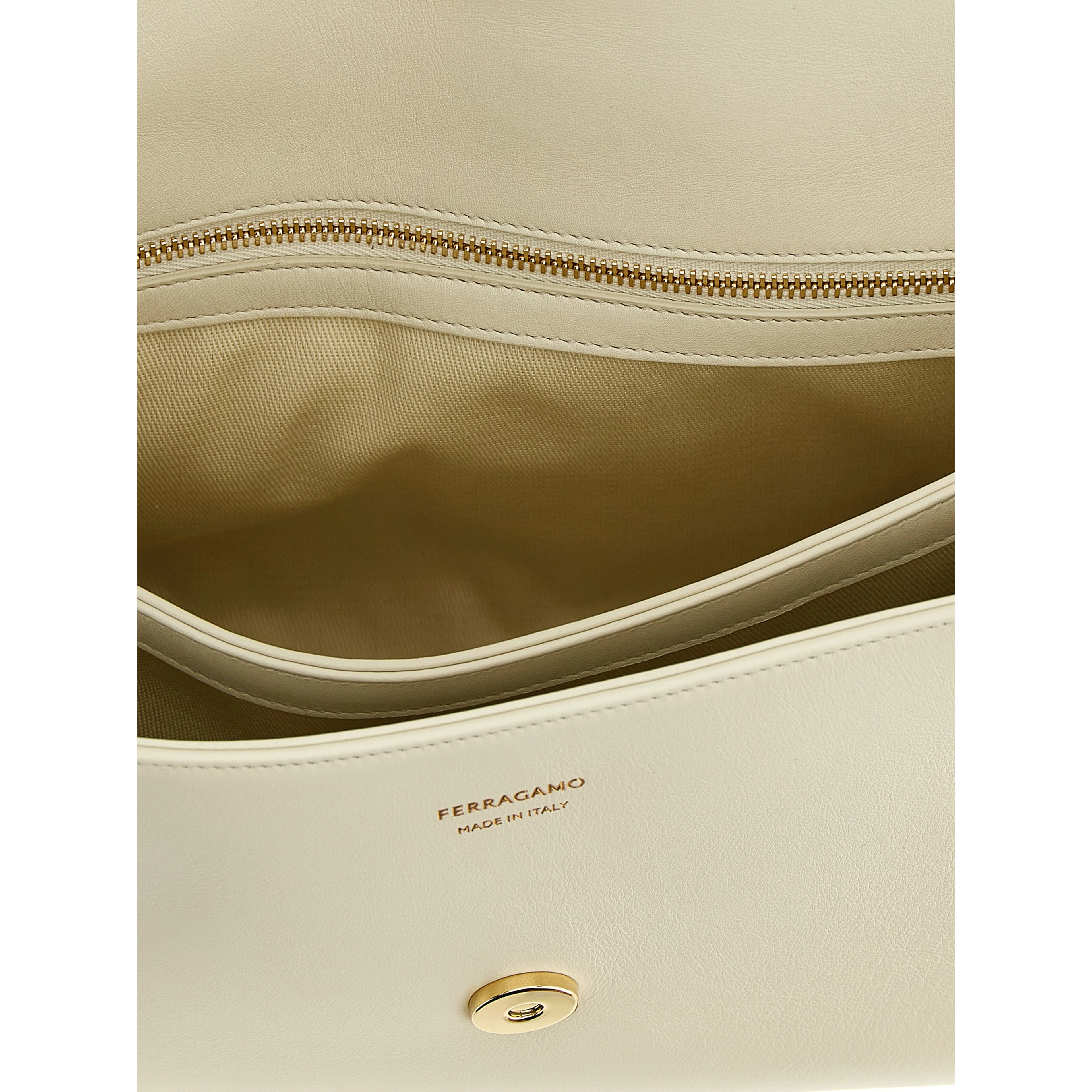 White Calfskin Shoulder Bag