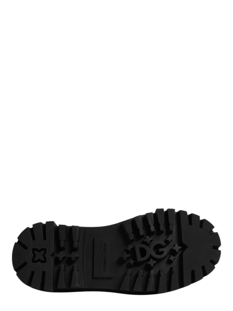 Black Leather Hi-Trekking Derby Shoes