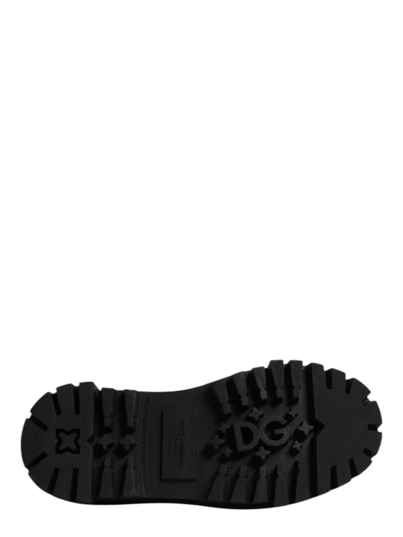 Black Leather Hi-Trekking Derby Shoes