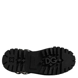 Black Studded Leather Hi-Trekking Derby Men Shoes