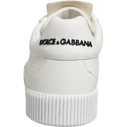 White Miami Leather Low Top Men Sneakers Shoes