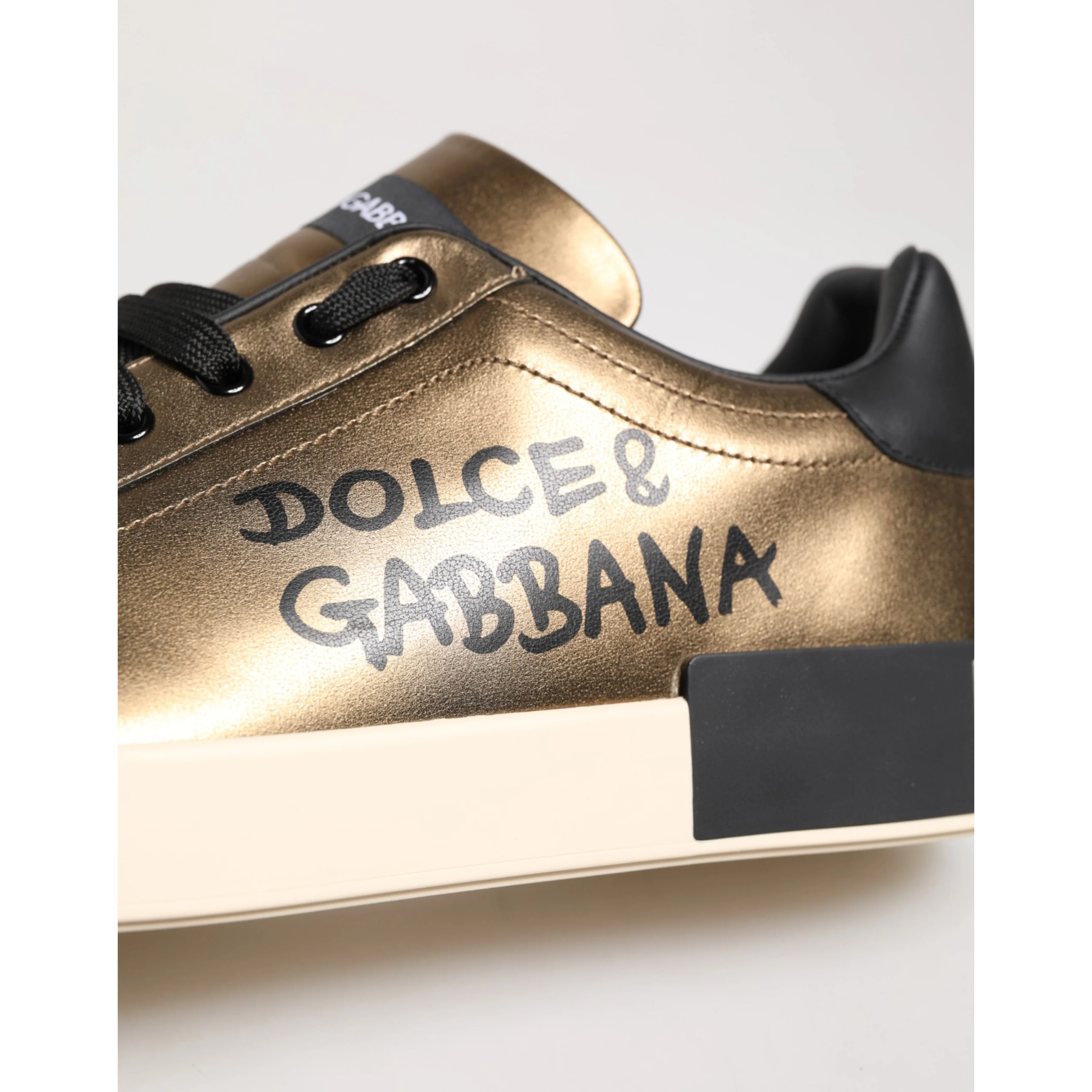 Gold Portofino Calf Leather Sneakers Shoes