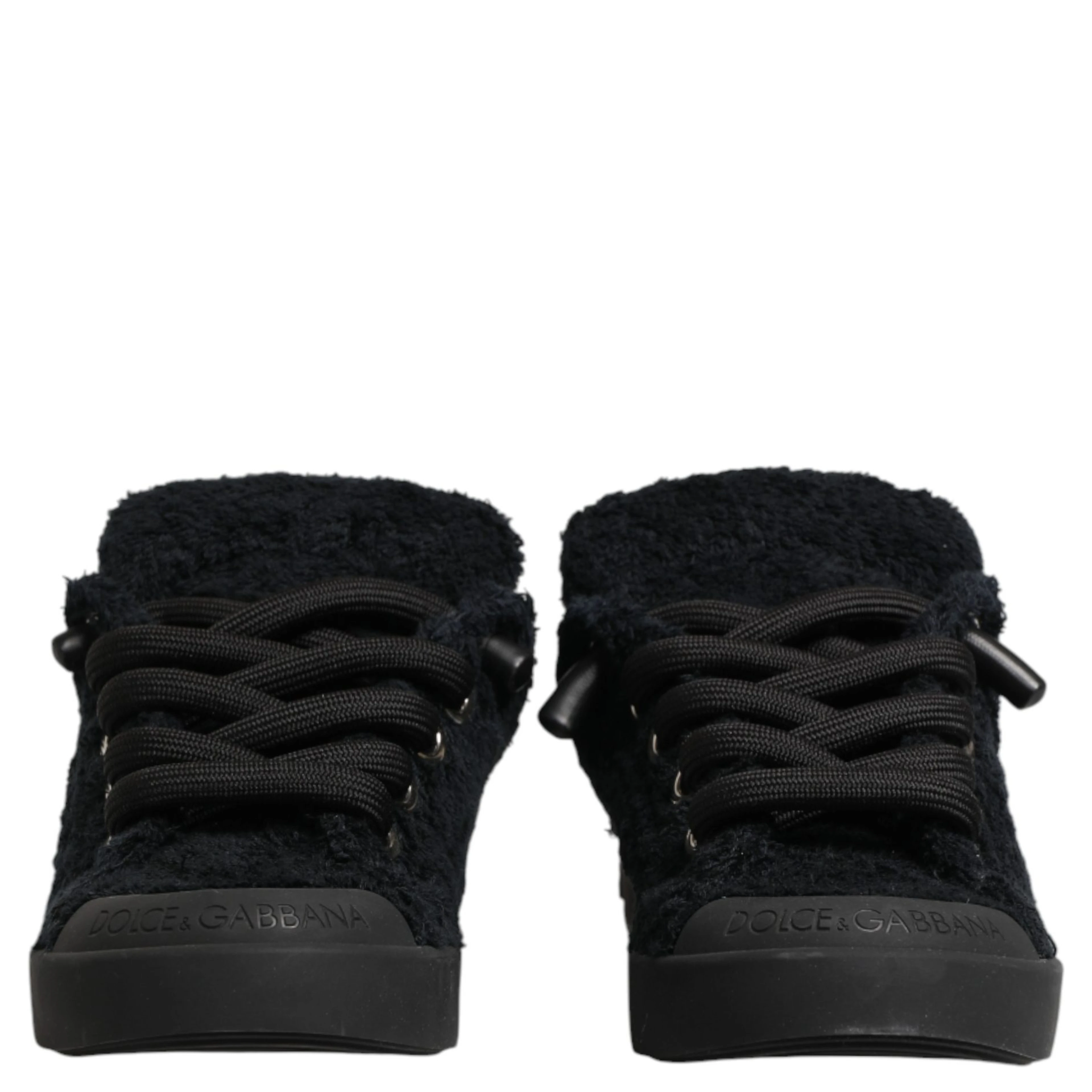Black Portofino Lace-Up Sneakers Shoes