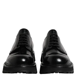 Black Calf Leather Hi-Trekking Derby Shoes
