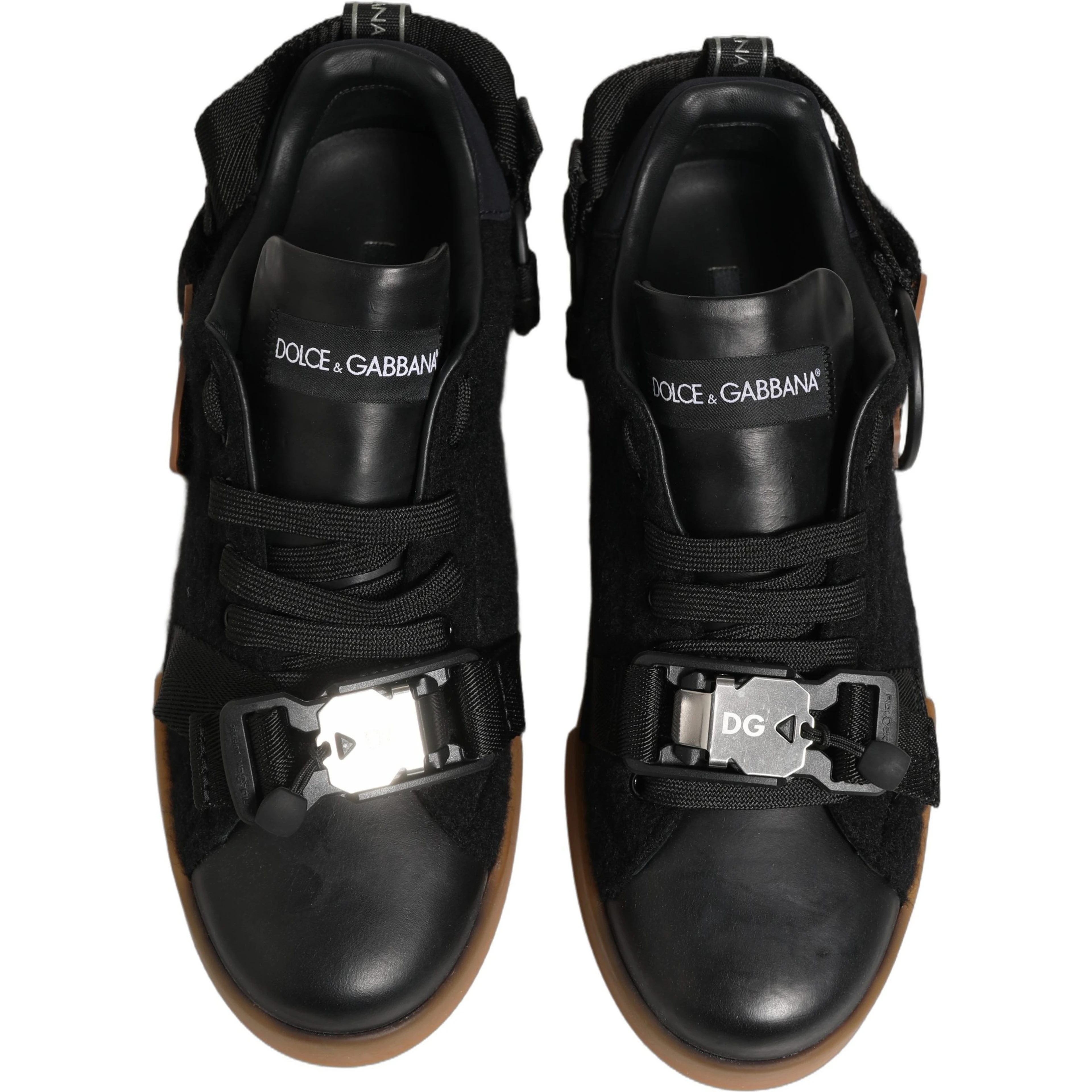 Black Felt Leather Low Top Sneaker Shoes