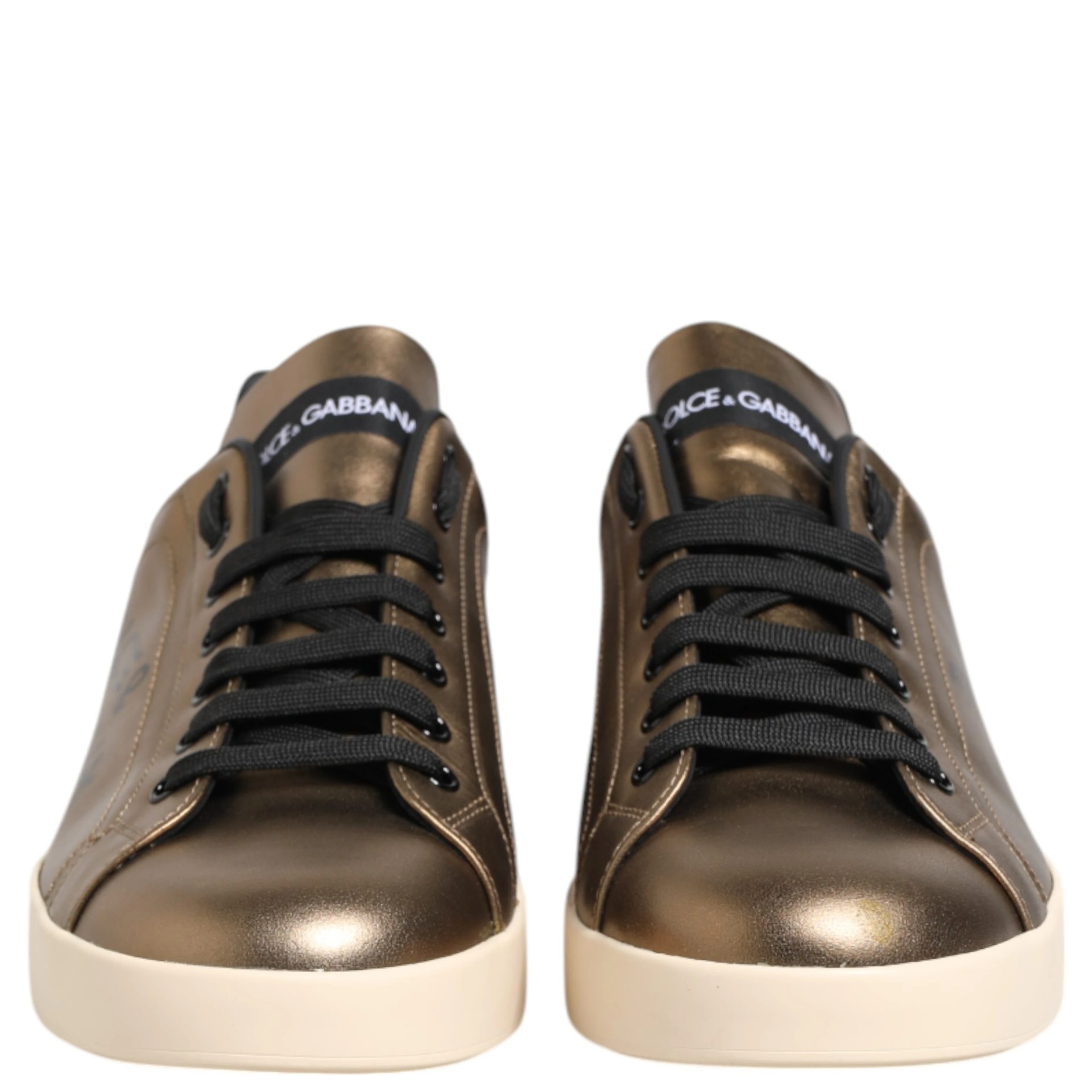 Gold Portofino Calf Leather Sneakers Shoes