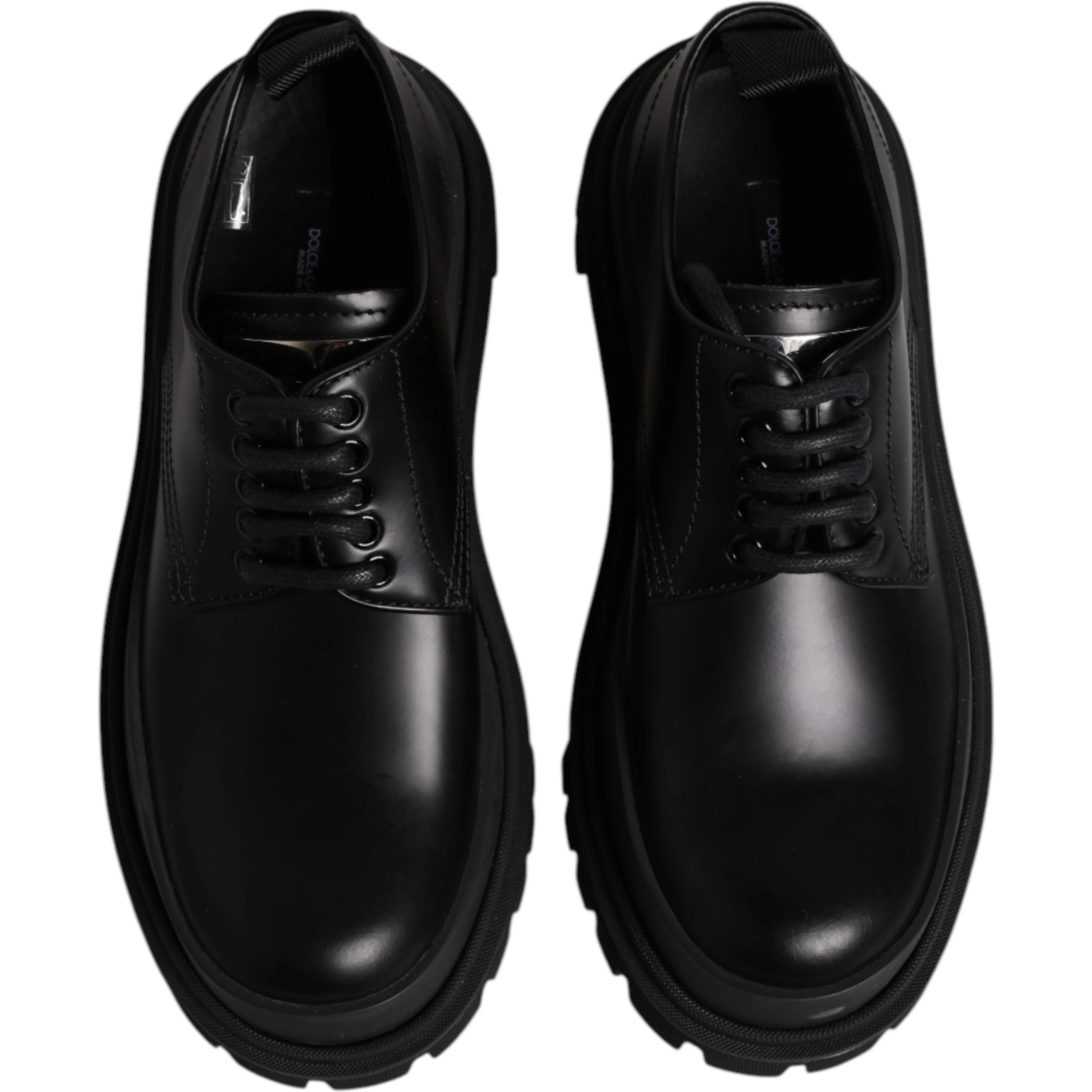 Black Leather Hi-Trekking Derby Shoes
