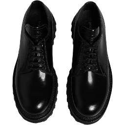 Black Calf Leather Hi-Trekking Derby Shoes