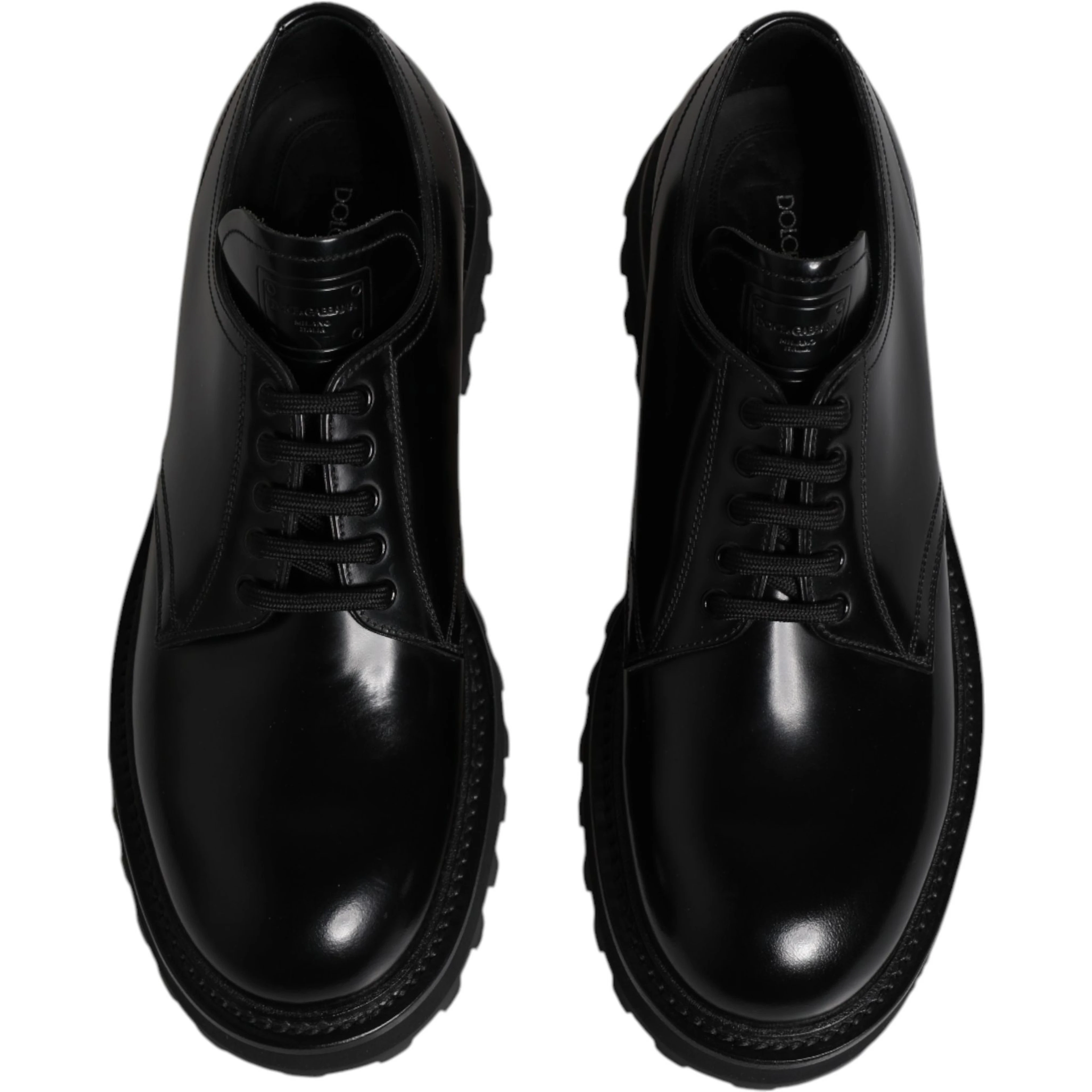 Black Calf Leather Hi-Trekking Derby Shoes