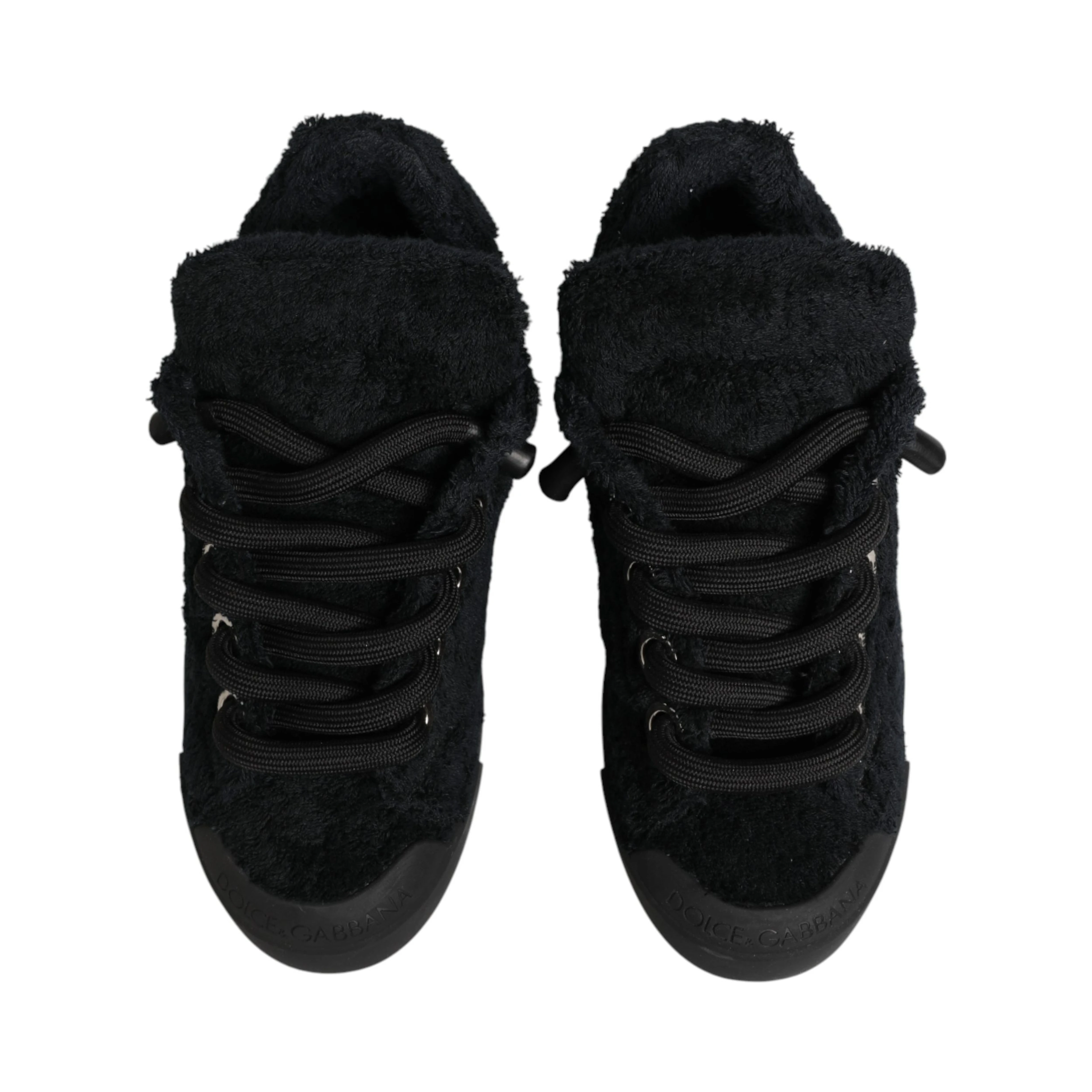 Black Portofino Lace-Up Sneakers Shoes