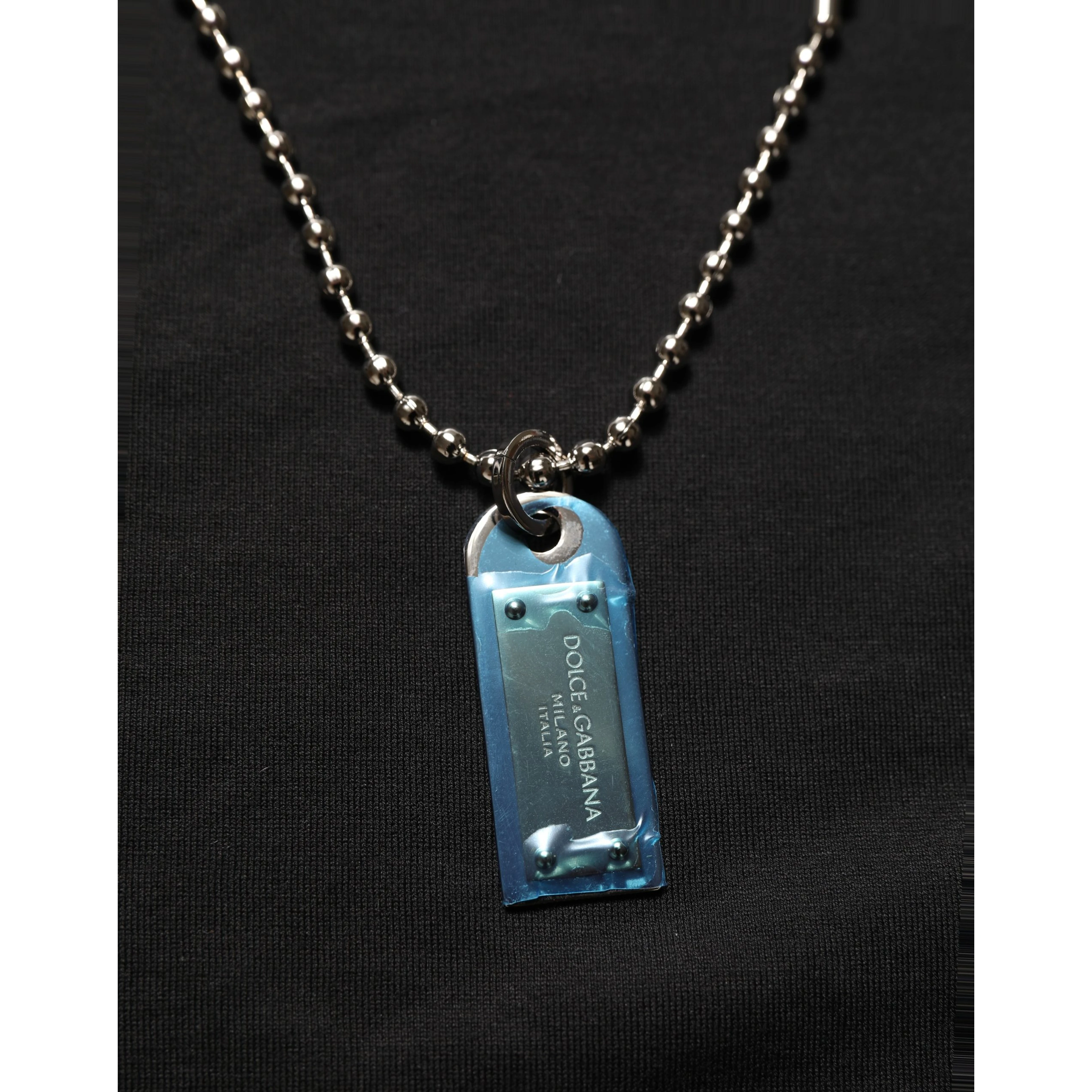 Black Dog Tag Short Sleeve CrewNeck T-shirt