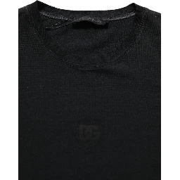 Black Cotton Short Sleeve Crew Neck T-shirt
