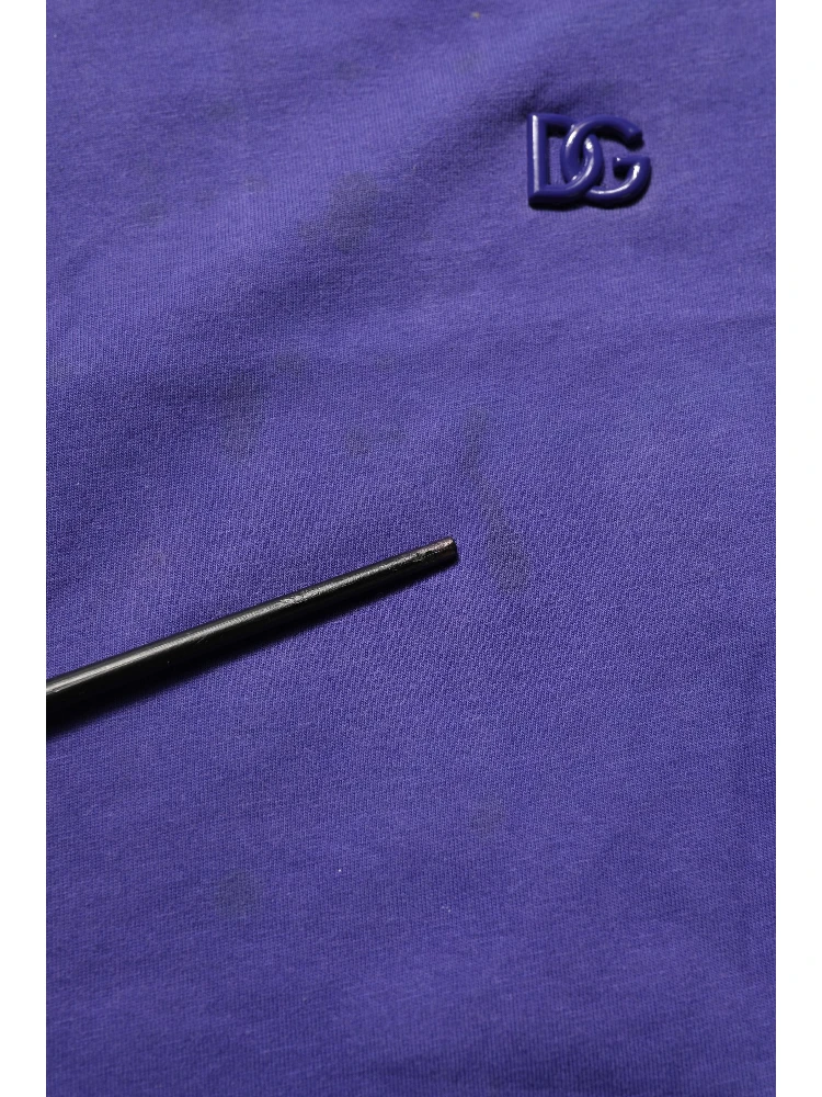 Violet Cotton Crew Neck Short Sleeve T-shirt