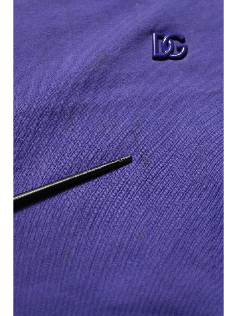 Violet Cotton Crew Neck Short Sleeve T-shirt