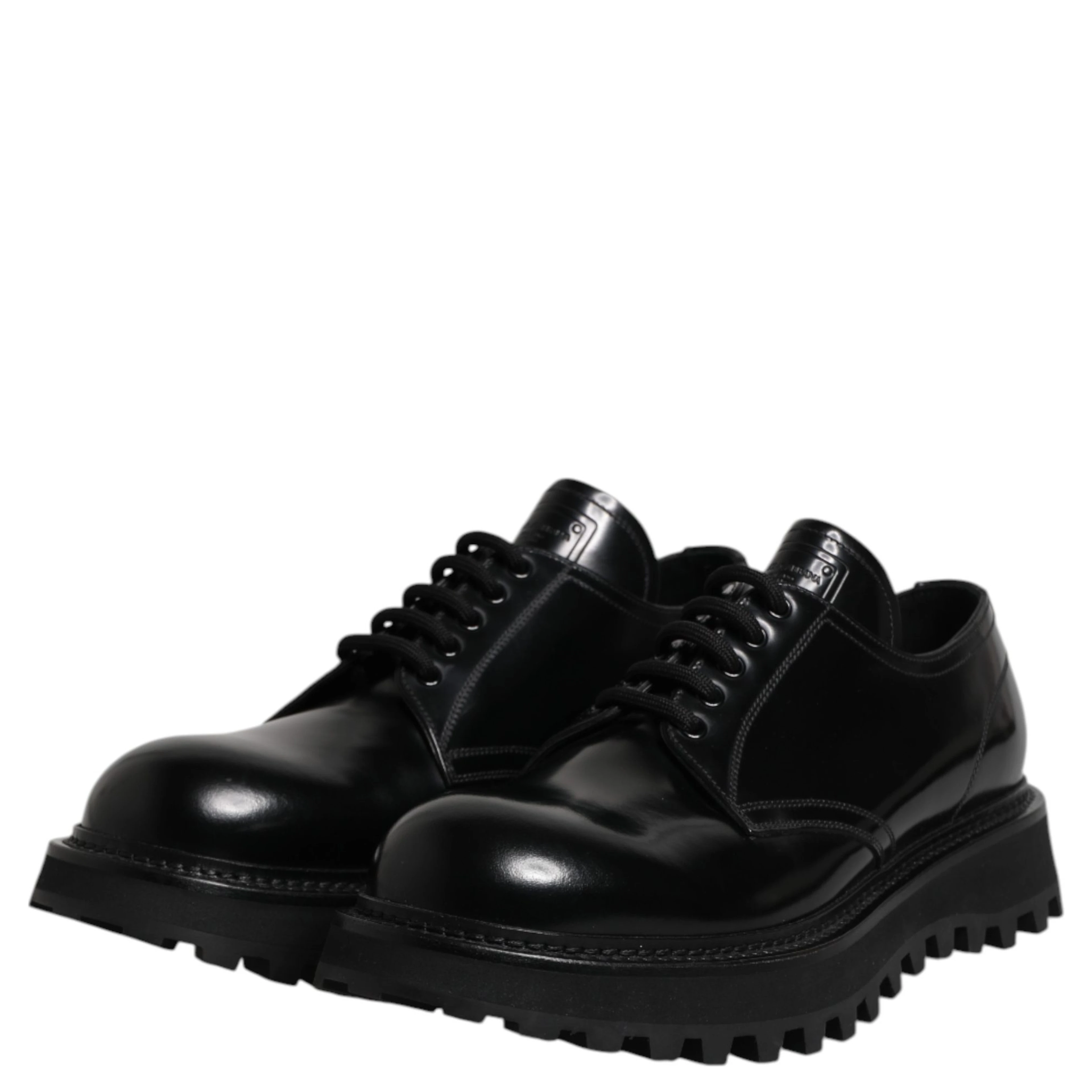 Black Calf Leather Hi-Trekking Derby Shoes
