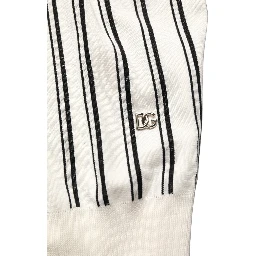 White Black Stripe Collared Polo T-shirt
