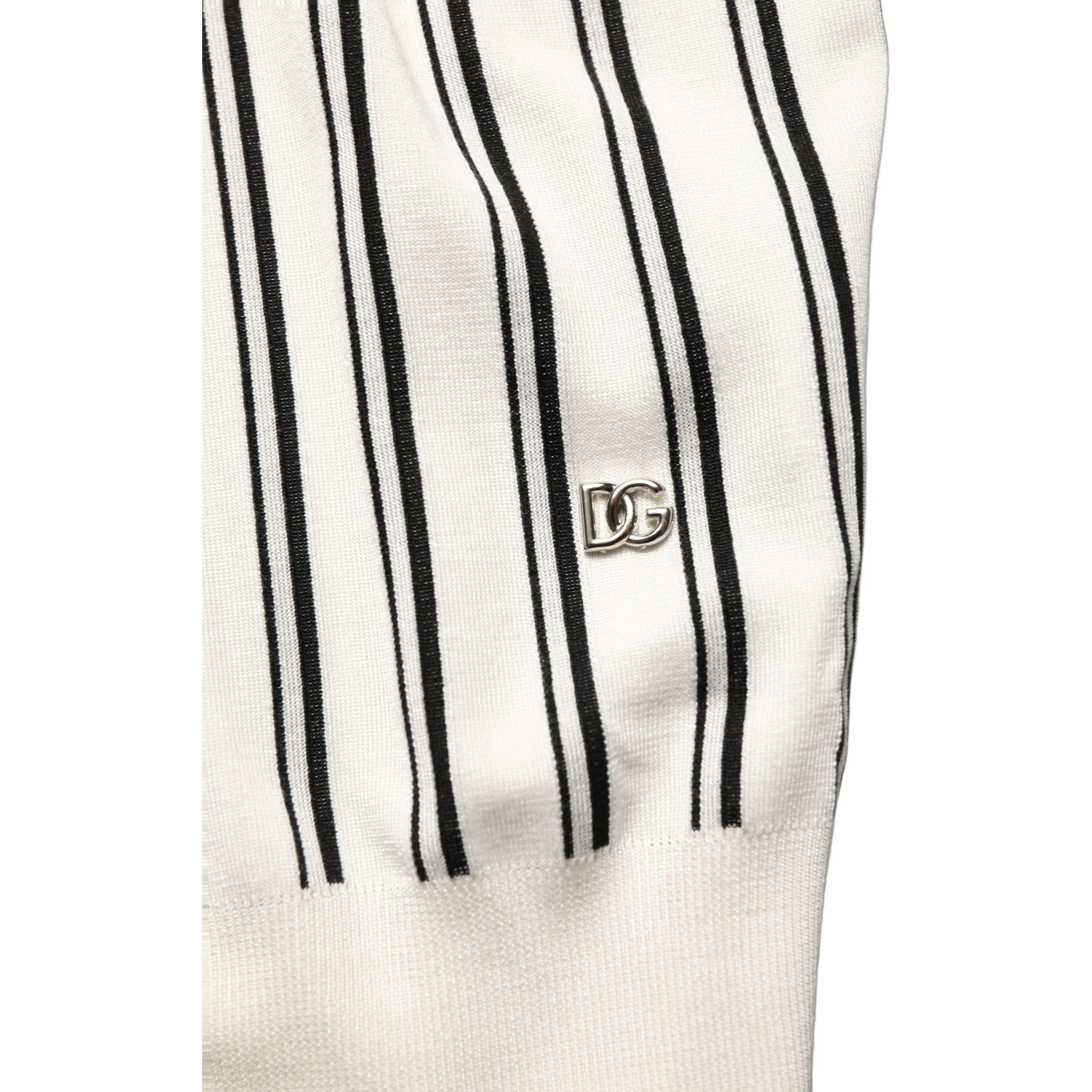 White Black Stripe Collared Polo T-shirt