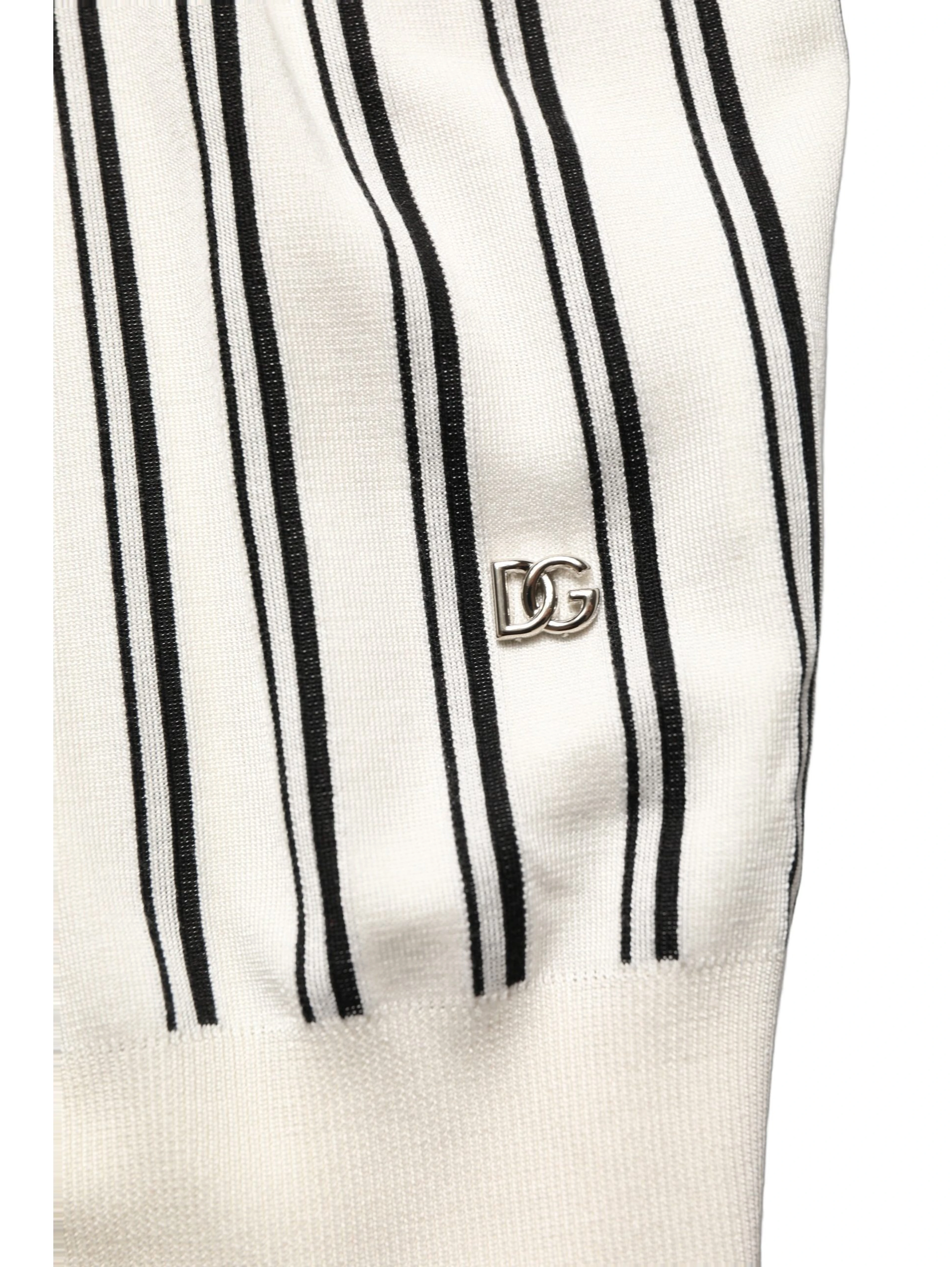 White Black Stripe Collared Polo T-shirt