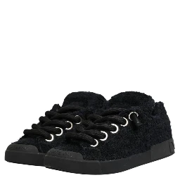 Black Portofino Lace-Up Sneakers Shoes