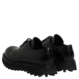 Black Calf Leather Hi-Trekking Derby Shoes