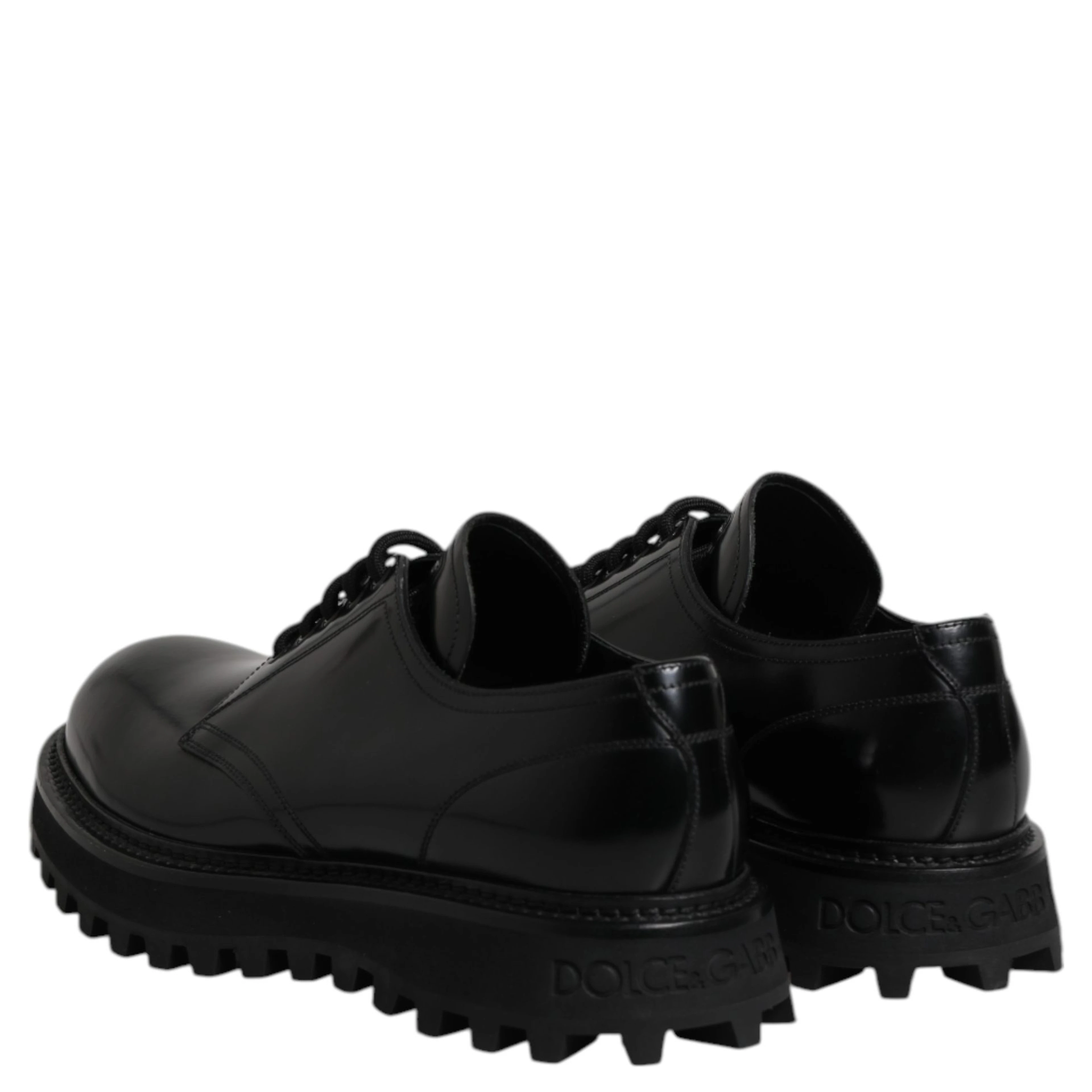 Black Calf Leather Hi-Trekking Derby Shoes