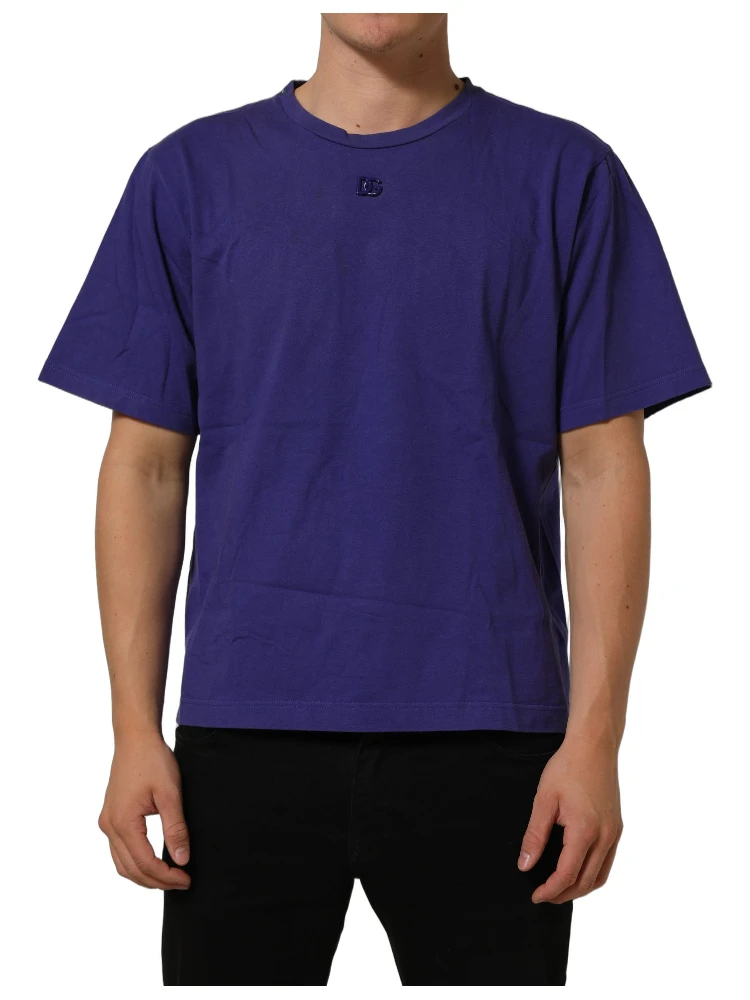Violet Cotton Crew Neck Short Sleeve T-shirt alternative