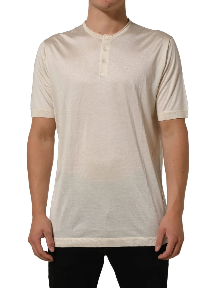 White Short Sleeve Collared Polo T-shirt alternative