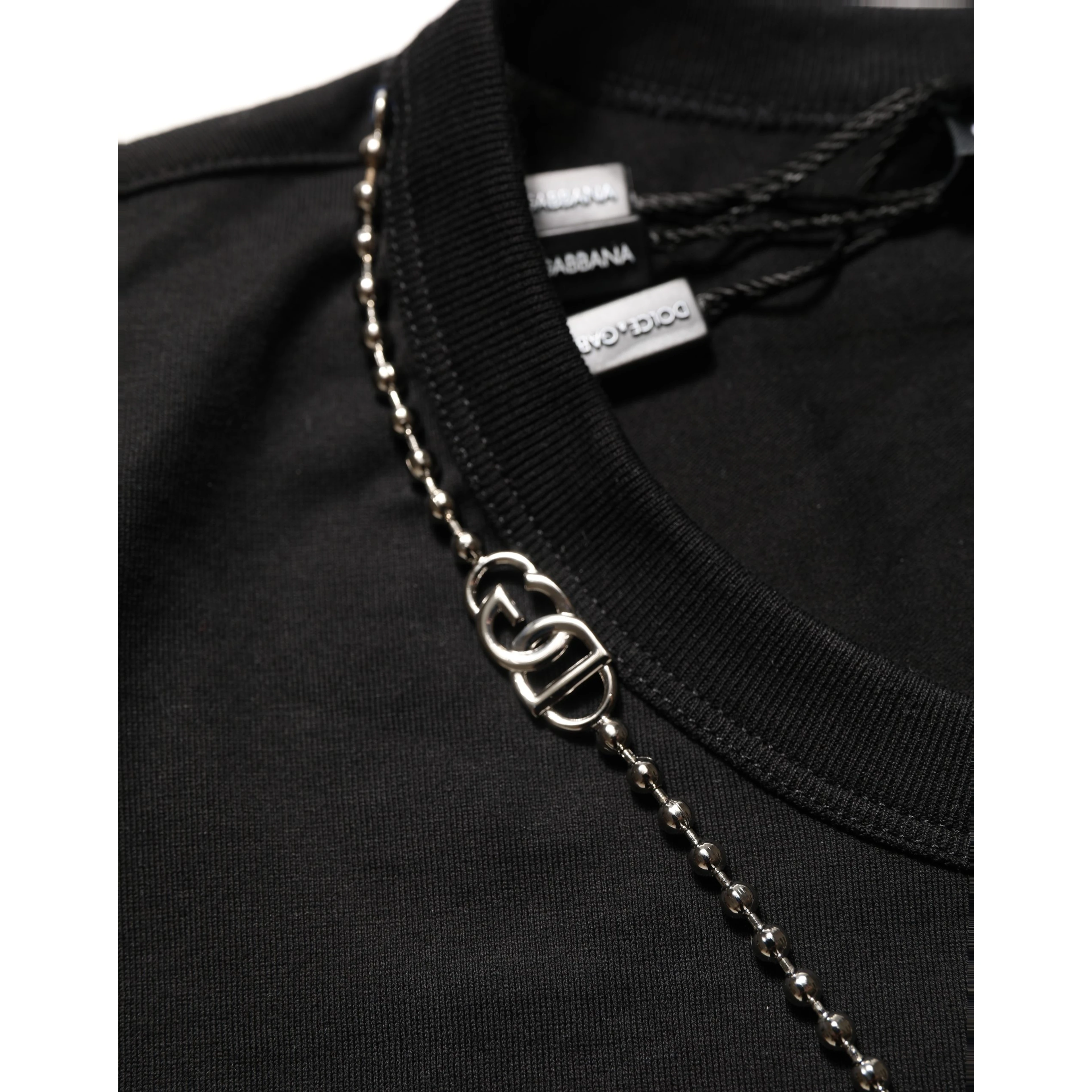 Black Dog Tag Short Sleeve CrewNeck T-shirt