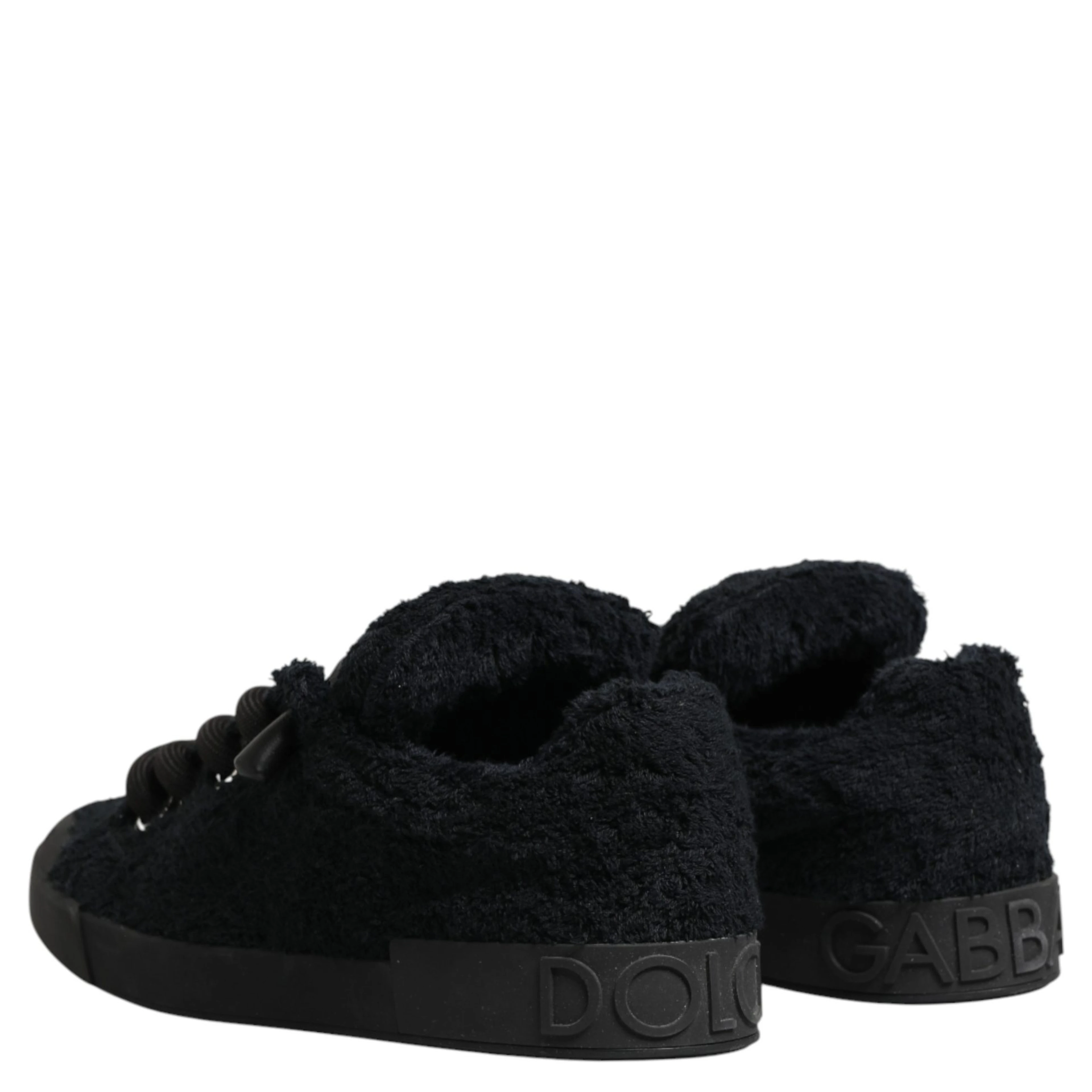 Black Portofino Lace-Up Sneakers Shoes